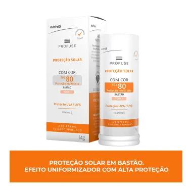 Protetor Solar com Cor Profuse Bast&atilde;o FPS 80 Tom 1 14g