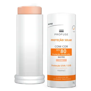 Protetor Solar com Cor Profuse Bast&atilde;o FPS 80 Tom 1 14g