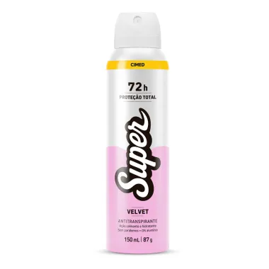 Desodorante Super Prote&ccedil;&atilde;o Total Feminino Velvet Aerosol Antitranspirante 72h 150ml