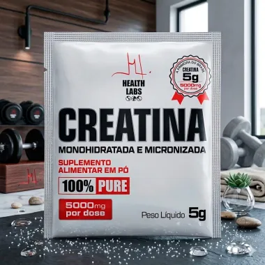 Creatina Monohidratada e Micronizada Health Labs 100% Pure Sach&ecirc; 5g