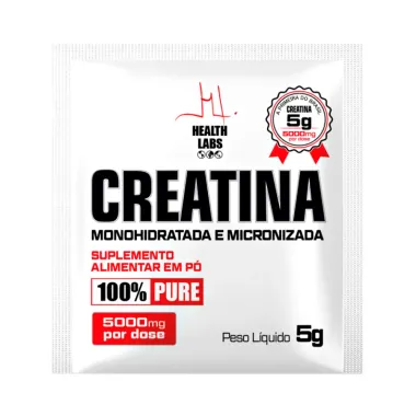 Creatina Monohidratada e Micronizada Health Labs 100% Pure Sach&ecirc; 5g