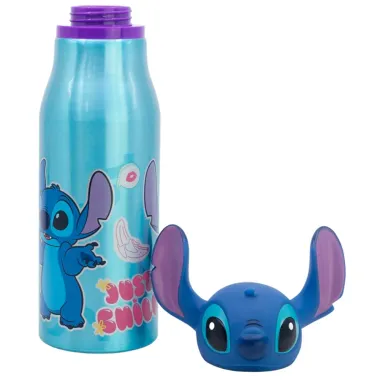 Garrafa Stitch Alum&iacute;nio com Tampa 3D 690ml