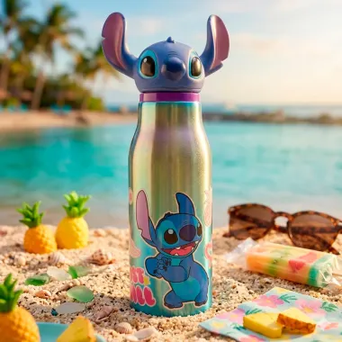 Garrafa Stitch Alum&iacute;nio com Tampa 3D 690ml