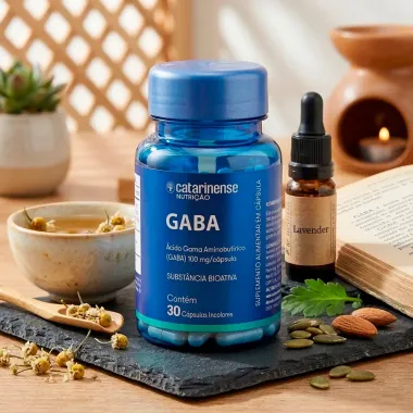 Gaba 100mg Catarinense Nutri&ccedil;&atilde;o com 30 C&aacute;psulas