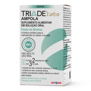 Triade Turbo Ampola Fonte de Biotina com 2 Ampolas de 3ml cada