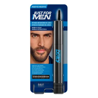 Colora&ccedil;&atilde;o para Barba e Sobrancelha Grecin Just For Men 1 Day Cor Castanho Escuro Preto 9ml
