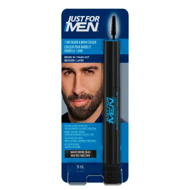 Colora&ccedil;&atilde;o para Barba e Sobrancelha Grecin Just For Men 1 Day Cor Castanho Muito Escuro Preto 9ml