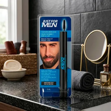 Colora&ccedil;&atilde;o para Barba e Sobrancelha Grecin Just For Men 1 Day Cor Castanho Muito Escuro Preto 9ml