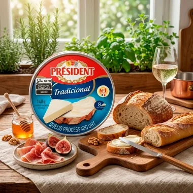 Queijo Processado UHT Pr&eacute;sident Tradicional 140g