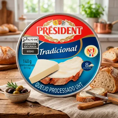 Queijo Processado UHT Pr&eacute;sident Tradicional 140g