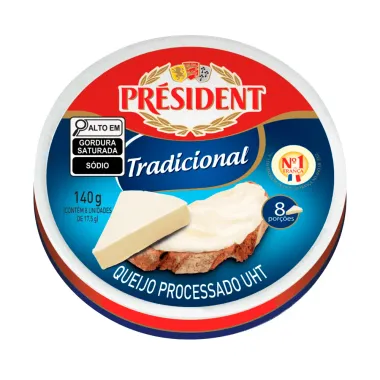 Queijo Processado UHT Pr&eacute;sident Tradicional 140g