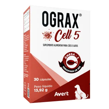 Ograx Cell 5 Avert para C&atilde;es E Gatos com 30 C&aacute;psulas