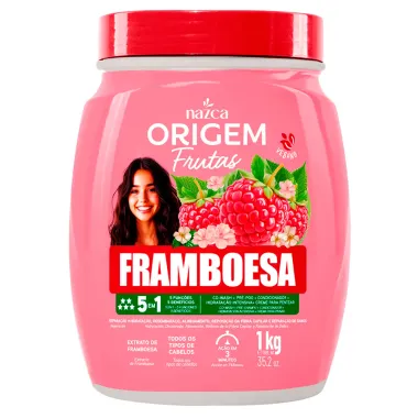 Creme de Tratamento Nazca Origem Frutas Framboesa 5 em 1 Todos os Tipos de Cabelo 1kg