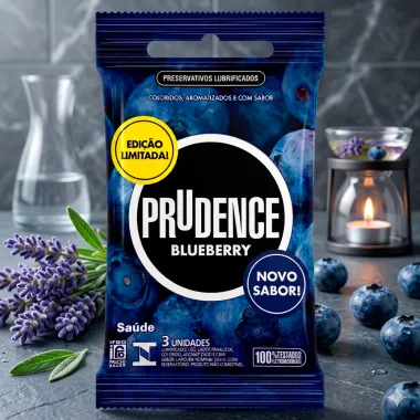 Preservativo Prudence Blueberry com 3 Unidades