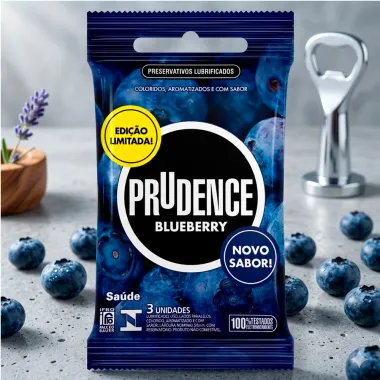 Preservativo Prudence Blueberry com 3 Unidades