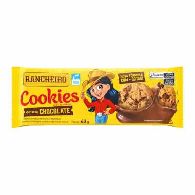 Cookies Rancheiro Baunilha Gotas de Chocolate 60g
