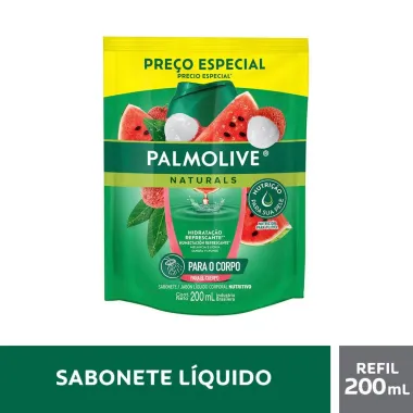 Sabonete L&iacute;quido Palmolive Naturals Mel&acirc;ncia para o Corpo Refil Pre&ccedil;o Especial 200ml