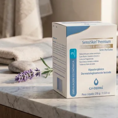 Sabonete em Barra SensiSkin Premium Neutro e Hidratante Sem Perfume 3 Unidades de 90g cada
