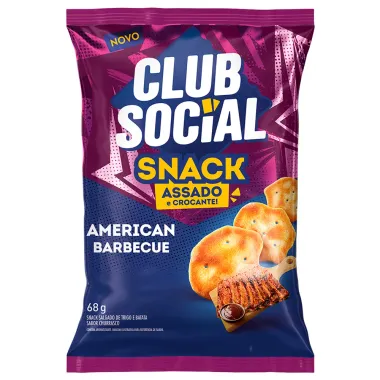 Snack Club Social Assado Crocante Sabor American Barbecue 68g