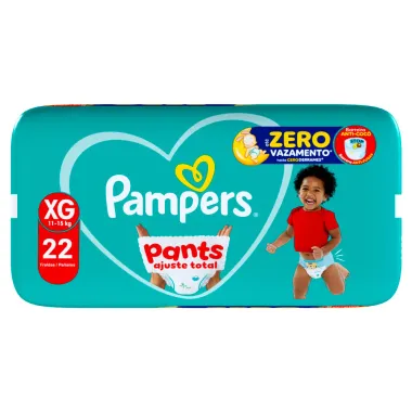 Fralda Pampers Pants Ajuste Total Tamanho XG com 22 Unidades Descart&aacute;veis