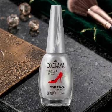 Esmalte Colorama O Diabo Veste Prada Cor Veste Prata Cintilante 8ml