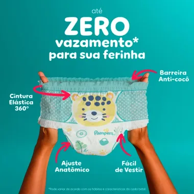 Fralda Pampers Pants Ajuste Total Tamanho P com 32 Unidades Descart&aacute;veis