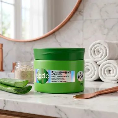 M&aacute;scara de Tratamento Seda For&ccedil;a e Crescimento By Rayza Babosa e Prebiotic Oil Complex 300g