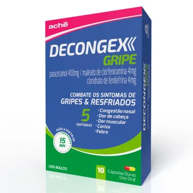Decongex Gripe com 10 C&aacute;psulas Duras