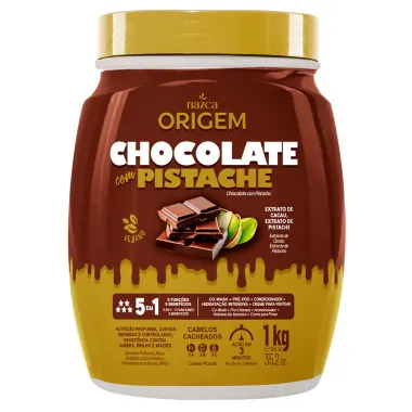 Creme Hidrata&ccedil;&atilde;o Intensa Nazca Origem Chocolate com Pistache 5 em 1 Cabelos Cacheados 1kg