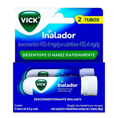 Inalador Vick Descongestionante Inalante com 2 Tubos de 0,5g cada