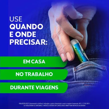 Inalador Vick Descongestionante Inalante com 2 Tubos de 0,5g cada