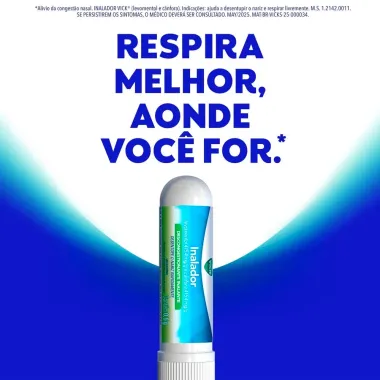 Inalador Vick Descongestionante Inalante com 2 Tubos de 0,5g cada
