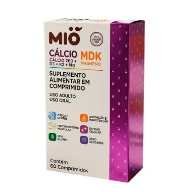 C&aacute;lcio MDK Mi&oacute; Magn&eacute;sio com 60 Comprimidos