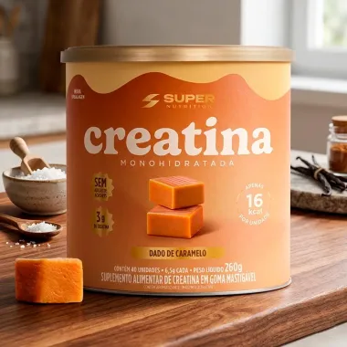 Creatina Monohidratada Super Nutrition Dado de Caramelo 260g