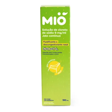 Fluidificante e Descongestionante Nasal 0,9% Mi&oacute; Infantil Jato Cont&iacute;nuo 360&deg; 100ml