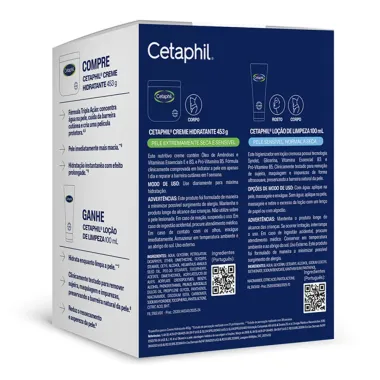 Cetaphil Creme Hidratante Pele Sens&iacute;vel e Seca 453ml Ganhe Lo&ccedil;&atilde;o de Limpeza Pele Sens&iacute;vel Normal a Seca 100ml