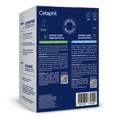 Cetaphil Lo&ccedil;&atilde;o Hidratante Pele Sens&iacute;vel Norma a Seca 473ml Ganhe Lo&ccedil;&atilde;o de Limpeza Pele Sens&iacute;vel Normal a Seca 100ml