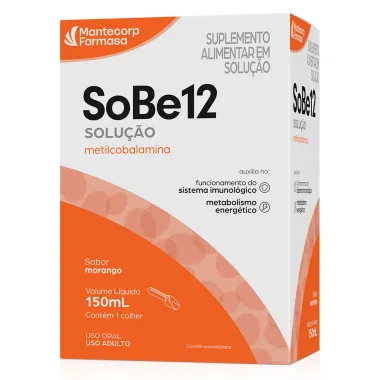 SoBe12 Solu&ccedil;&atilde;o Metilcobalamina Sabor Morango 150ml