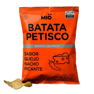 Batata Petisco Mi&oacute; Sabor Queijo Nacho Picante 45g