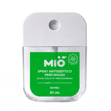 Spray Antiss&eacute;ptico Perfumado Mi&oacute; &Aacute;lcool Et&iacute;lico 70% Glicerinado Bambu 30ml
