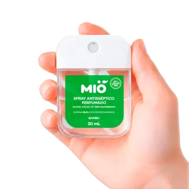 Spray Antiss&eacute;ptico Perfumado Mi&oacute; &Aacute;lcool Et&iacute;lico 70% Glicerinado Bambu 30ml