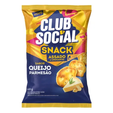Snack Club Social Assado e Crocante Sabor Queijo Parmes&atilde;o 68g