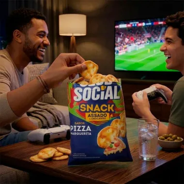 Snack Club Social Sabor Pizza Marguerita Assado e Crocante 68g