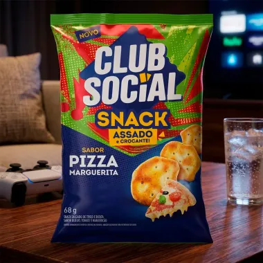 Snack Club Social Sabor Pizza Marguerita Assado e Crocante 68g