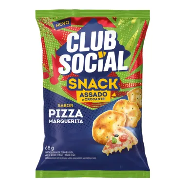Snack Club Social Assado e Crocante Sabor Pizza Marguerita 68g