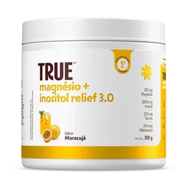 Magn&eacute;sio e Inositol Relief 3.0 True Source Sabor Maracuj&aacute; P&oacute; 350g