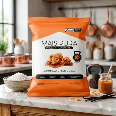 Pipoca Artesanal PRO Mais Pura Sabor Caramelo e FLor de Sal 50g