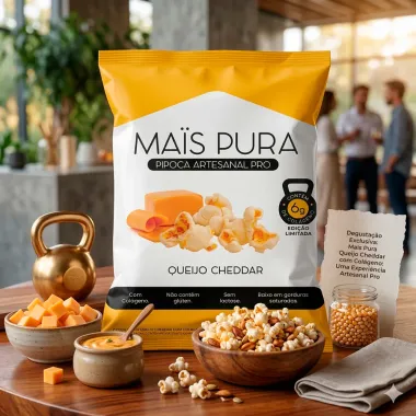 Pipoca Artesanal PRO Mais Pura Sabor Queijo Cheddar 30g