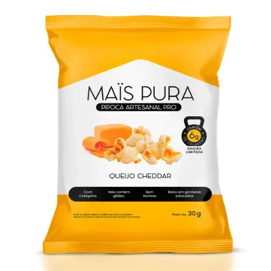 Pipoca Artesanal PRO Mais Pura Sabor Queijo Cheddar 30g