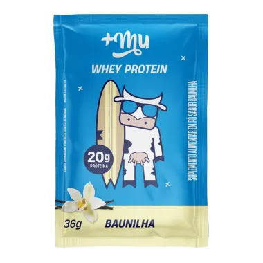Whey Protein Mais Mu Sabor Baunilha com 20g de Prote&iacute;na Sach&ecirc; 36g